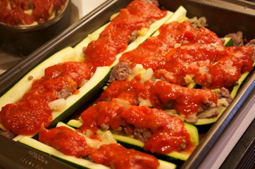Sausage Stuffed Zucchinis - Healthy, Hungry, and Happy