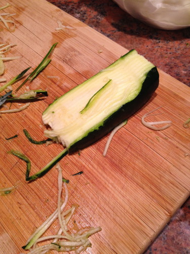 peeled zucchini